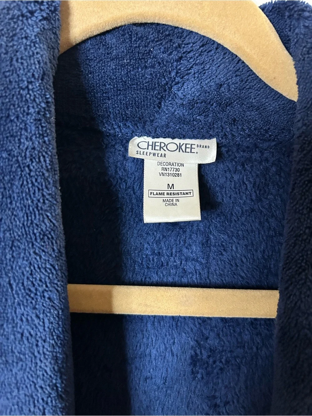 Boys Cherokee Blue Fleece Robe Embroidered Athletics Crest Shawl Collar Travel M